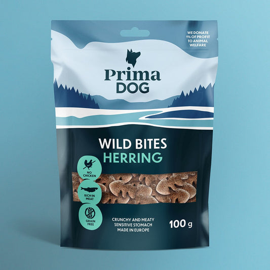 PrimaDog Wild Bites Hundesnacks Hering mit Nelke - Hundesnacks