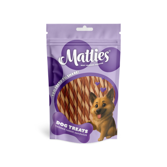 Matties Twisted Rabbit Sandwich Dog Treat | 150g