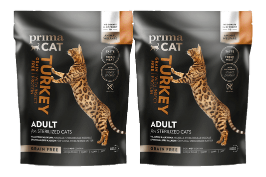 PrimaCat Getreidefreies Katzenfutter Pute Multipack 2x 1,4 Kilo - Katzenfutterbrocken