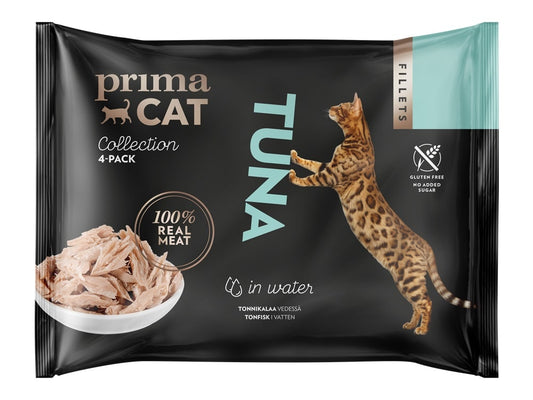 PrimaCat Katzenfutter Filets Thunfisch in Wasser 4 x 50 Gramm