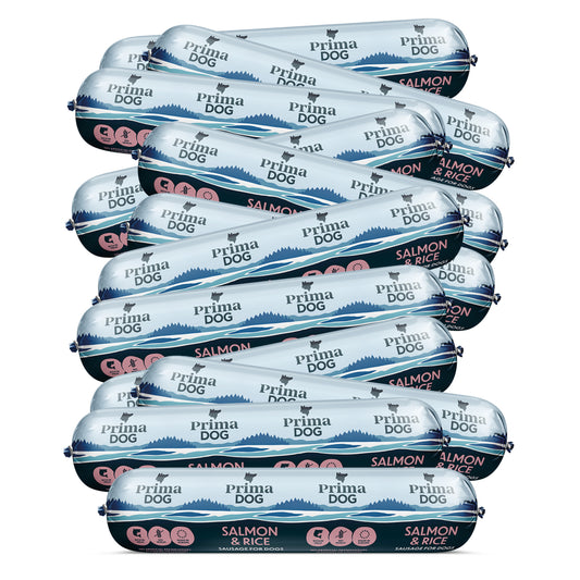 PrimaDog Hunde-Wurst Lachs & Reis 12 Stk./9,6 kg (Karton)