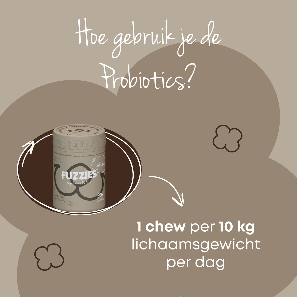 Fuzzies Darm Probiotics – Supplement for Dogs – 90 count