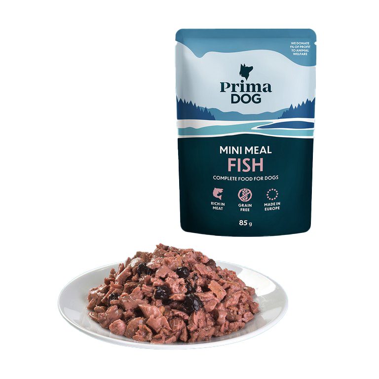 PrimaDog Nassfutter-Sortiment für kleine Hunde, Lamm, Fisch und Wild, 12 x 85 Gramm