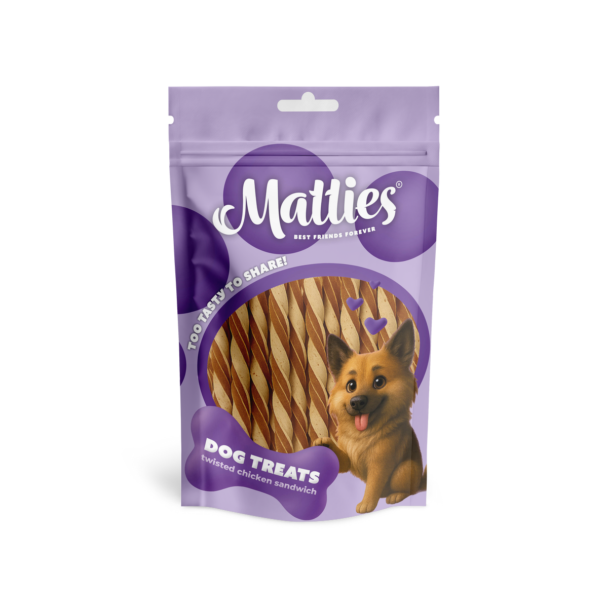 Matties Dog Treat Twisted Chicken Sandwich | 150g