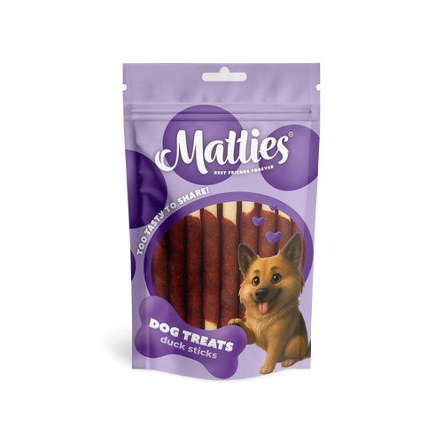 Matties Hundesnack Ente mit Rinderhaut-Sticks | 150g