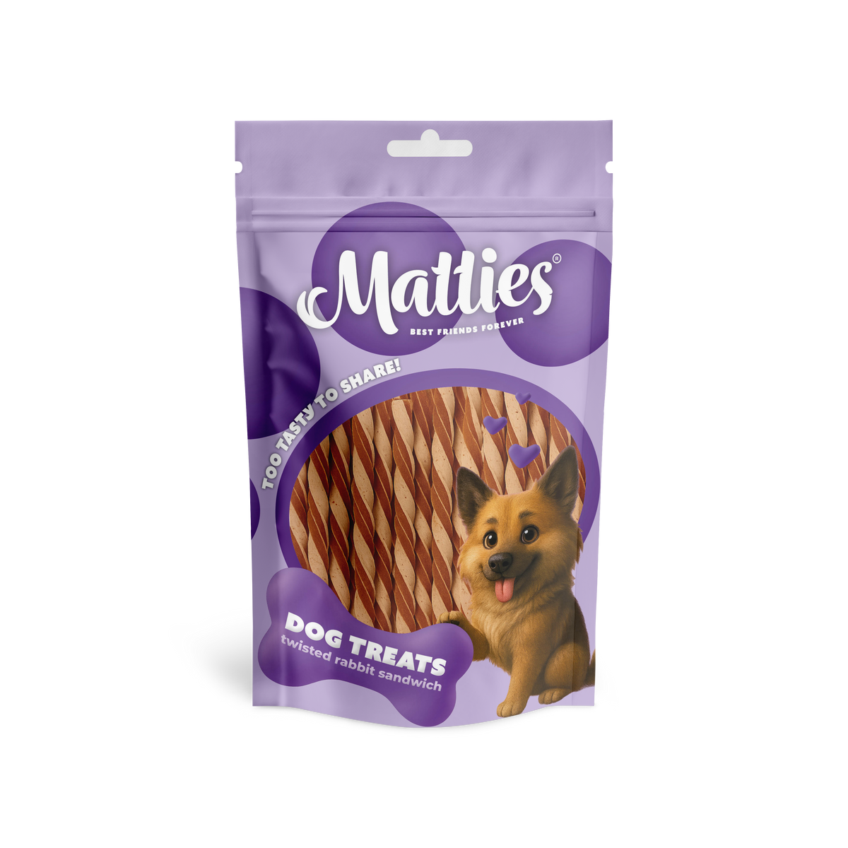 Matties Twisted Rabbit Sandwich Dog Treat | 150g