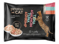 PrimaCat Nassfutter Thunfisch mit Lachs & Thunfisch mit Garnelen in Gelee 4 x 50 Gramm - Nassfutter für Katzen