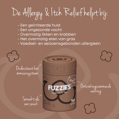 Fuzzies Allergy & Itch Relief – Nahrungsergänzung für Hunde – 90 Stück