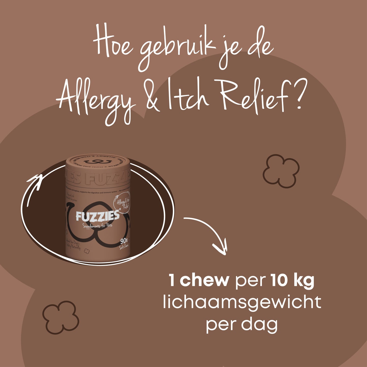 Fuzzies Allergy & Itch Relief – Nahrungsergänzung für Hunde – 90 Stück