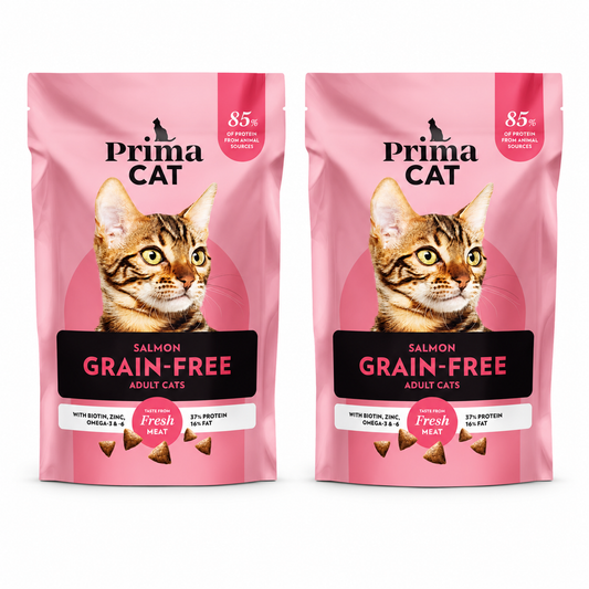 PrimaCat getreidefreies Katzenfutter Lachs Multipack 2 x 1,4 Kilo