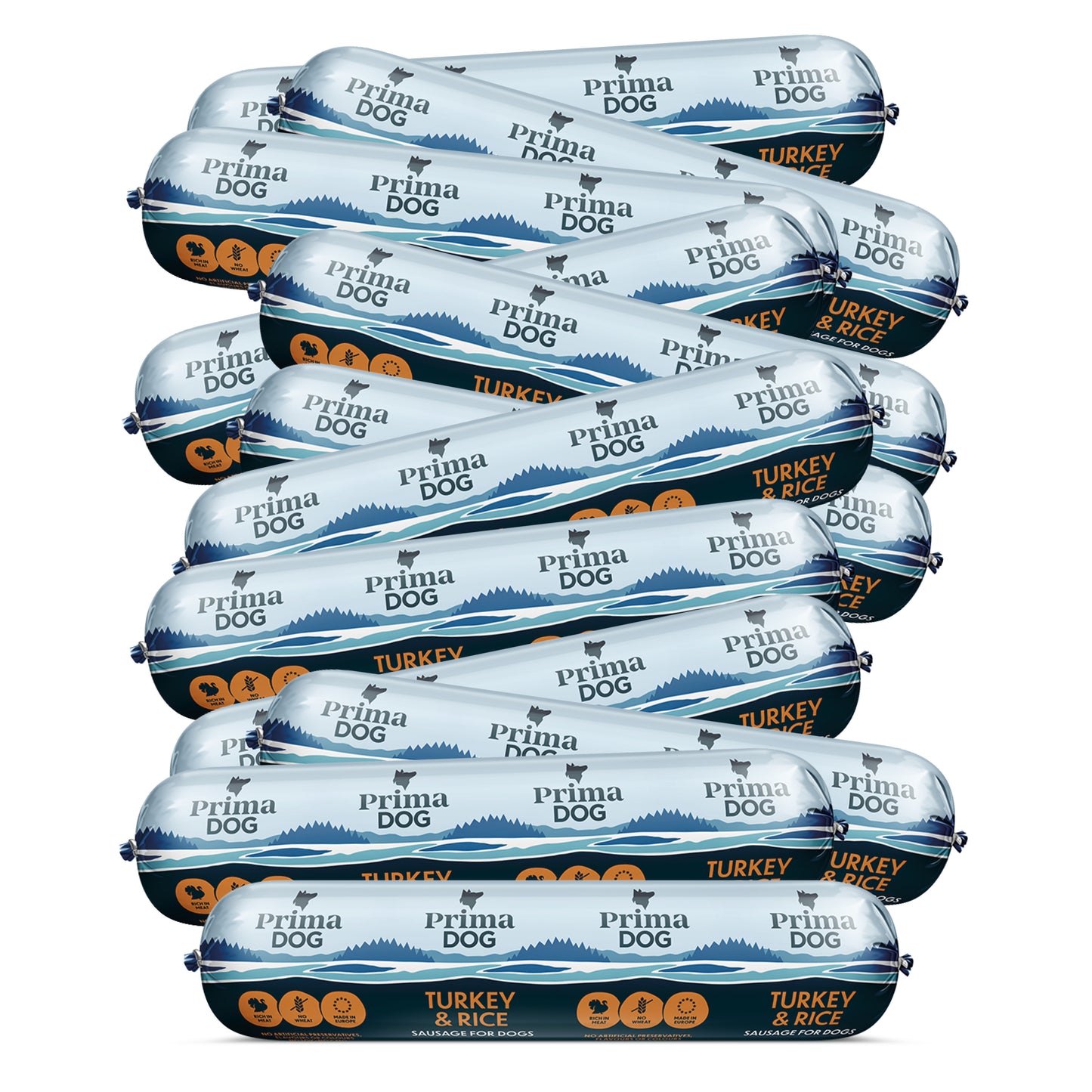PrimaDog Hundewurst Pute & Reis 12 Stk./9,6 kg (Karton)