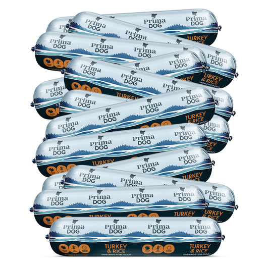 PrimaDog Hundewurst Pute & Reis 12 Stk./9,6 kg (Karton)