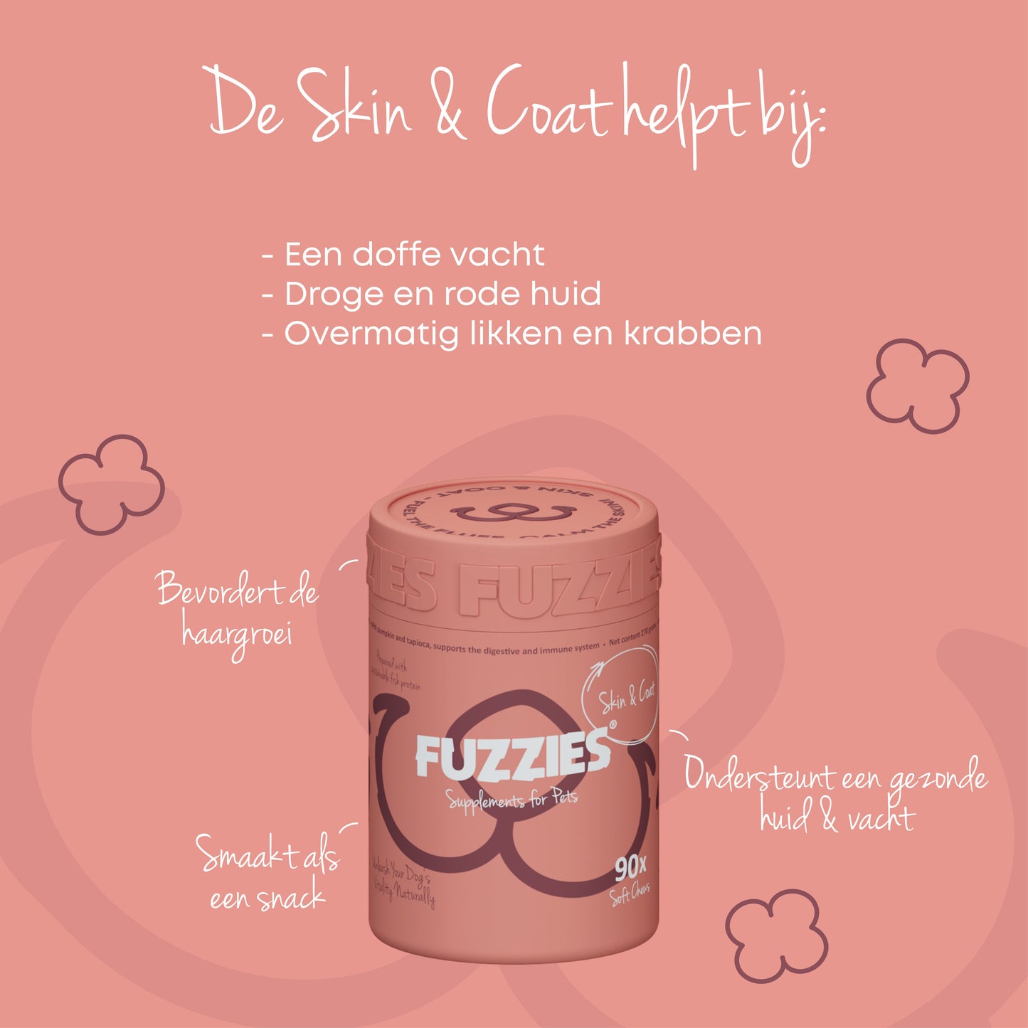 Fuzzies Haut & Fell – Nahrungsergänzung für Hunde – 90 Stück